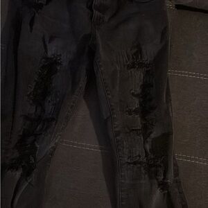 Men's Black Distressed Jeans